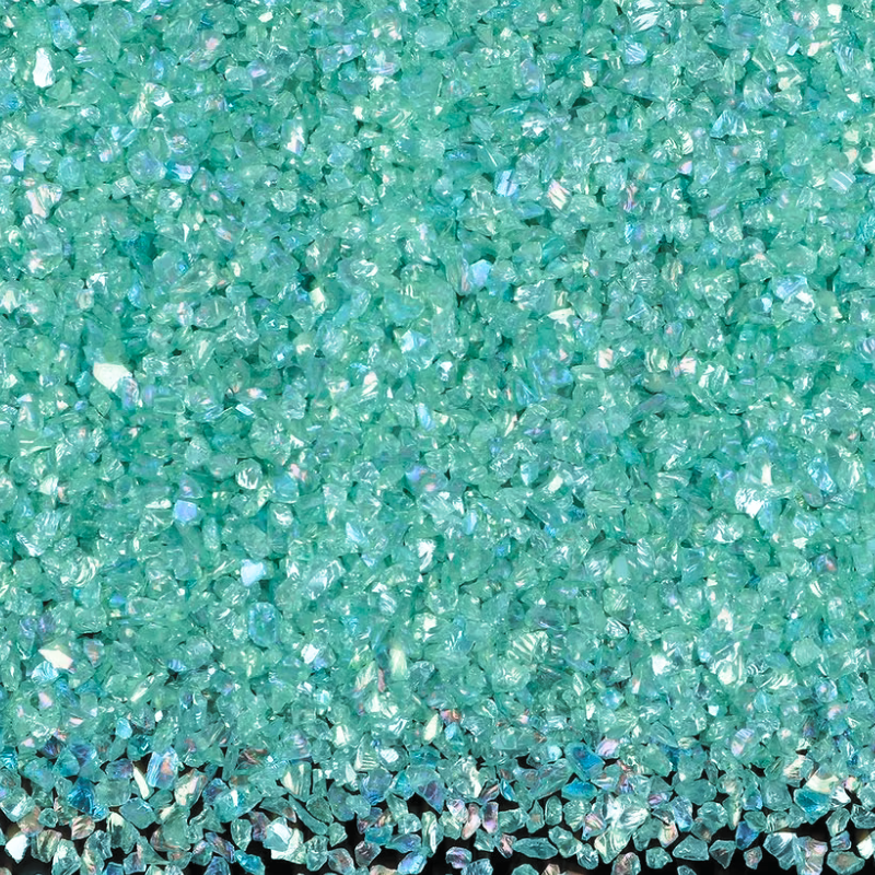 AB Aqua Irregular Crushed Glass