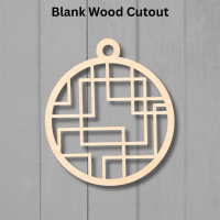 Abstract Bauble Suncatcher Wood Cutout Design 2