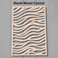 Abstract Wavey Lines Wood Cutout Design 1