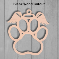 Angel Wings Dog Pawprint With Wings Wood Cutout