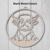 Highland Cow Blank Wood Cutouts