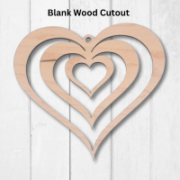3 Hearts Blank Wood Cut out