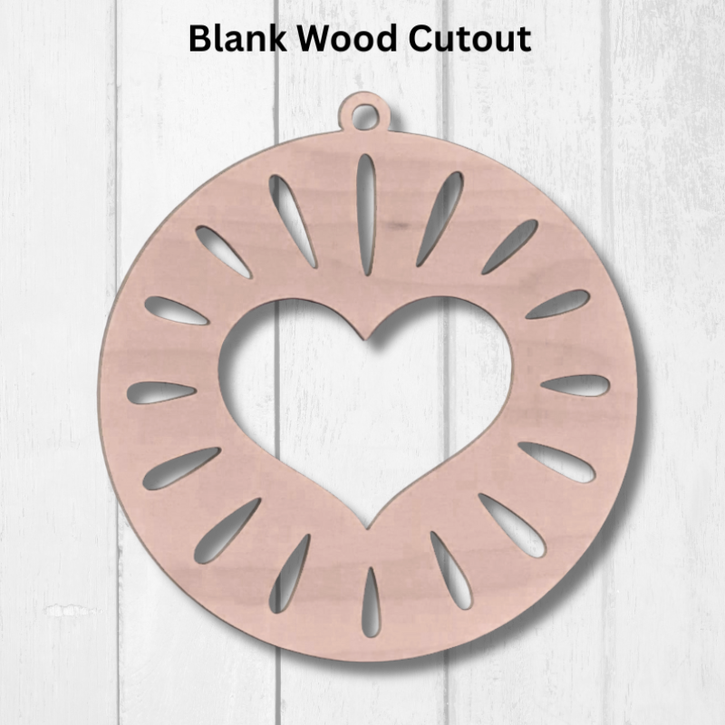 Round Love Heart Resin Art Templates Wood Heart Cut Outs Love Heart Round Suncatcher Blanks