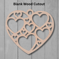Hearts Within Heart Wood Cutout
