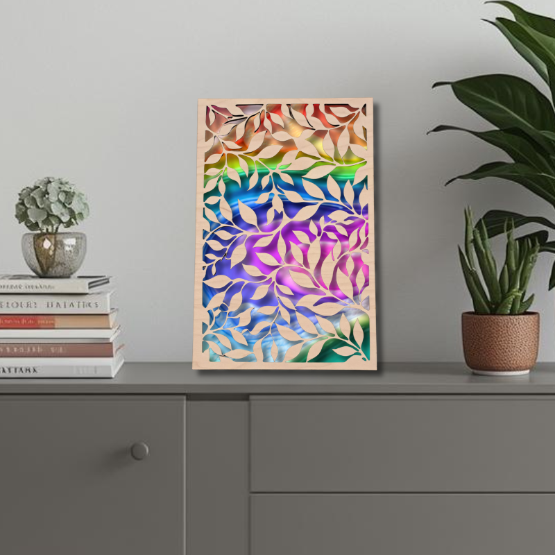 Leaf Resin Art Templates Leaves Abstract Wood Cut Outs Frames Botanical Wall Art Craft Blanks - Image 2