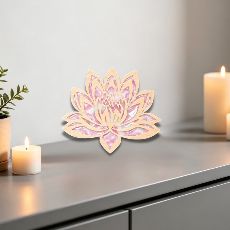 Lotus Flower Wood Template Resin Art Templates Abstract Wood Cut Outs Frames Botanical Wall Art Craft Blanks - Image 3