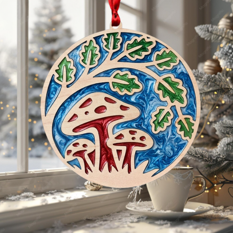 Mushroom Resin Art Templates Mushroom Wood Cut Outs Mushroom Suncatcher Blanks - Image 2
