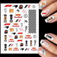 F1 Racing Water Slide Nail Decals, Formula 1 Nail Art Water Decals, Grand Prix Motor Racing Nail Art Water Decals
