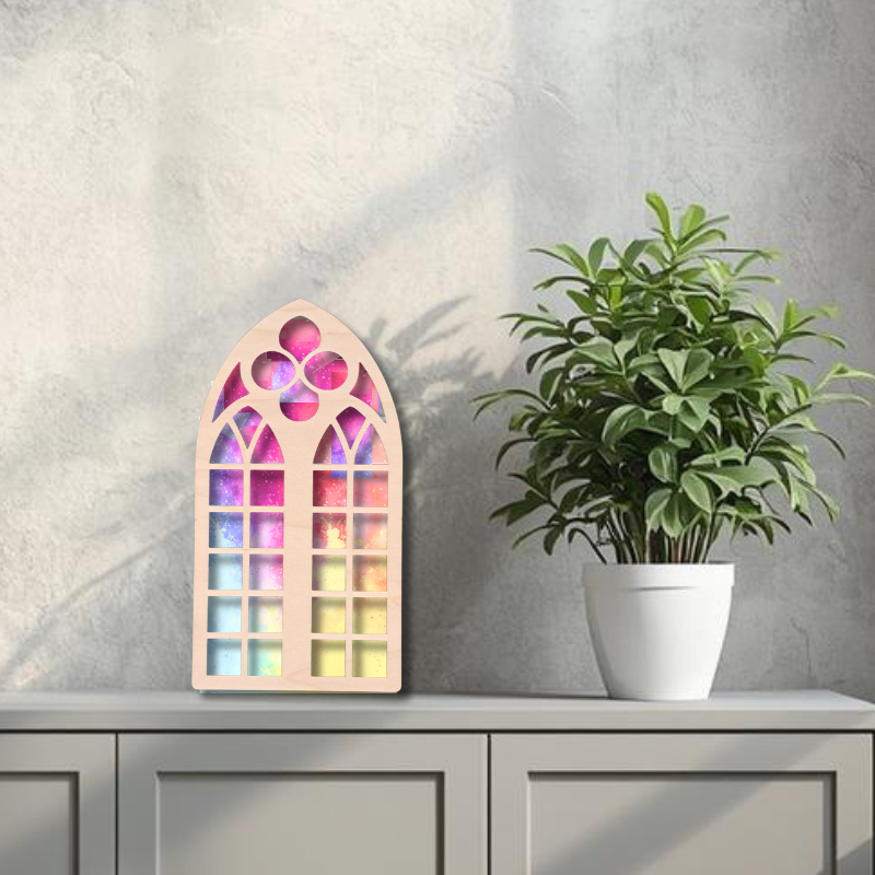 Arch Window Resin Art Templates Abstract Wood Cut Outs Modern Wall Art Craft Frames Blanks Design 4 - Image 2