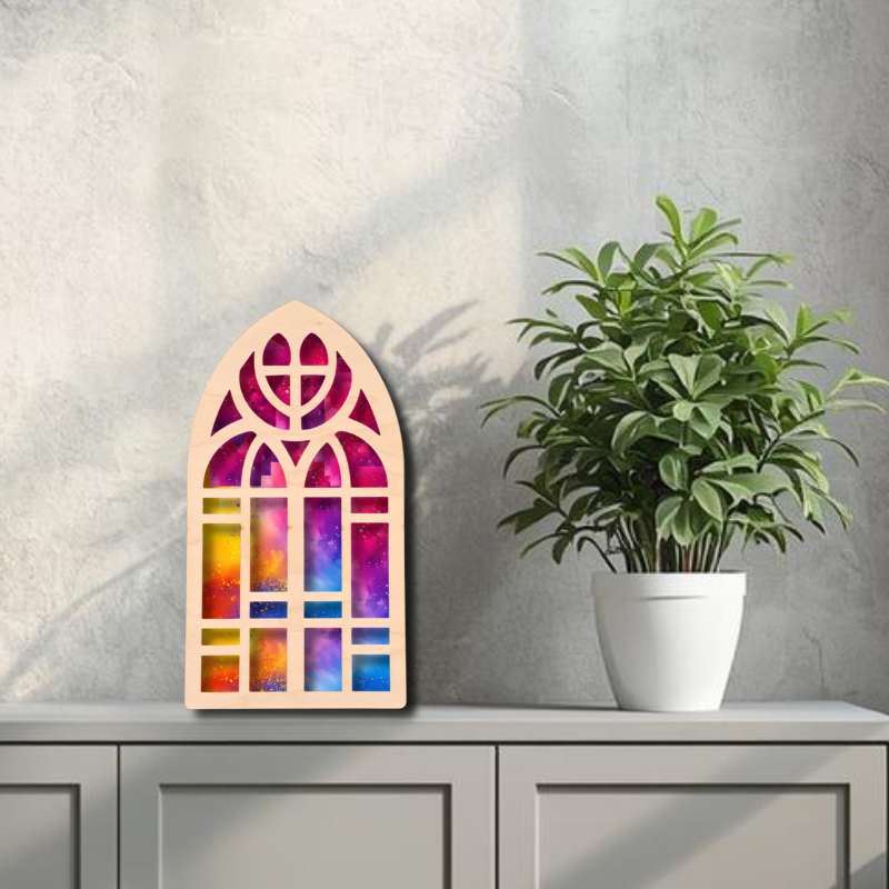 Arch Window Resin Art Templates Abstract Wood Cut Outs Modern Wall Art Craft Frames Blanks Design 5 - Image 2