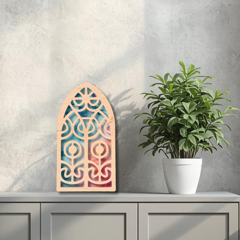 Arch Window Resin Art Templates Abstract Wood Cut Outs Modern Wall Art Craft Frames Blanks Design 6 - Image 2