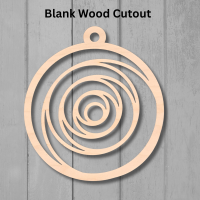 Circle swirl wood cut out craft blank