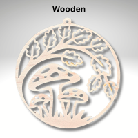 Wooden Mushroom Suncatcher