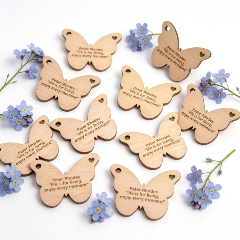 Personalised Butterfly Funeral Tokens, Butterfly Remembrance Favours, In Loving Memory Pocket Hugs - Image 2
