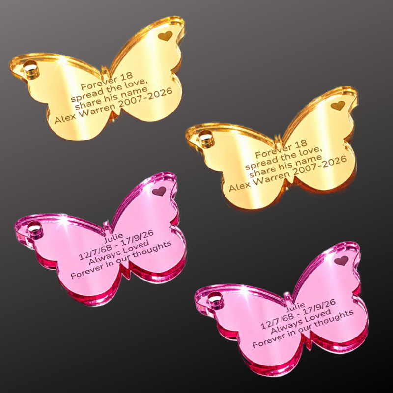 Personalised Butterfly Funeral Tokens, Butterfly Remembrance Favours, In Loving Memory Pocket Hugs - Image 2