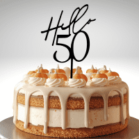 Hello 50 Birthday Cake Topper