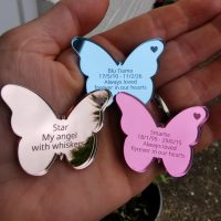 Personalised Butterfly Funeral Tokens, Butterfly Remembrance Favours, In Loving Memory Pocket Hugs