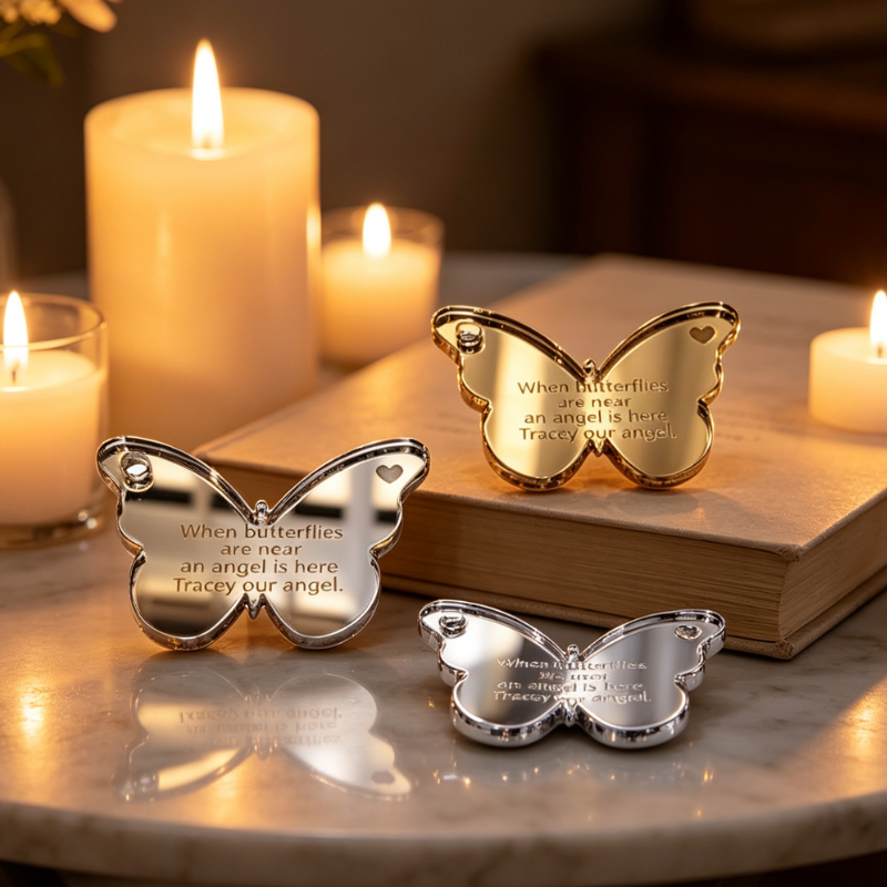 Personalised Butterfly Funeral Tokens, Butterfly Remembrance Favours, In Loving Memory Pocket Hugs - Image 4