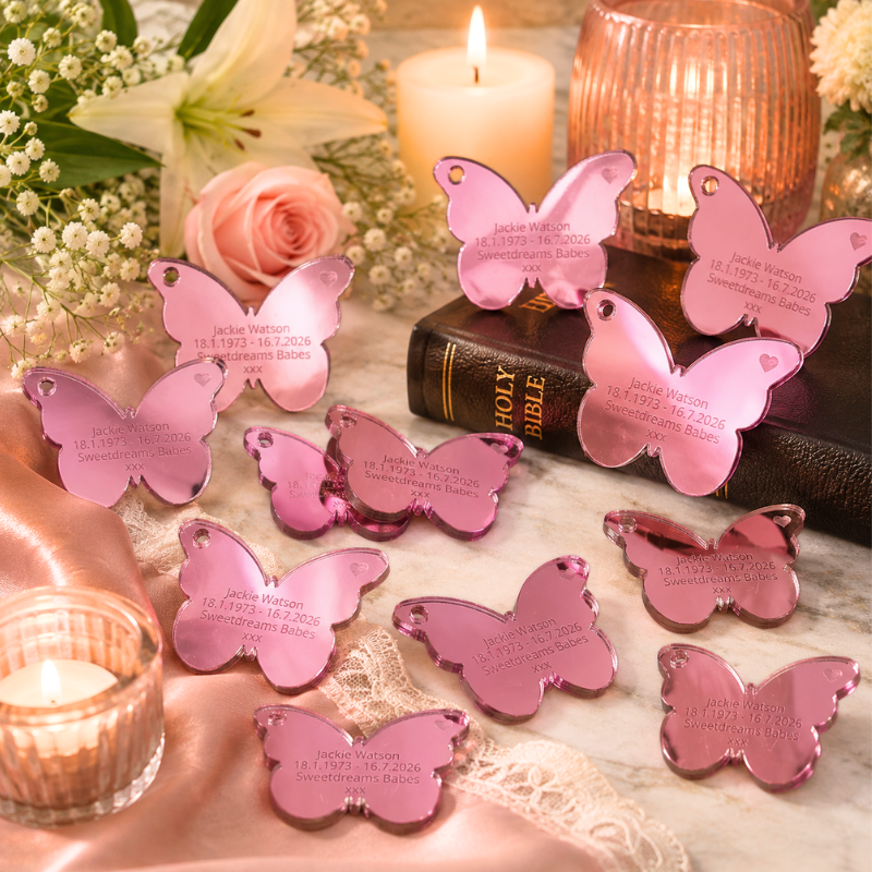 Personalised Butterfly Funeral Tokens, Butterfly Remembrance Favours, In Loving Memory Pocket Hugs - Image 16