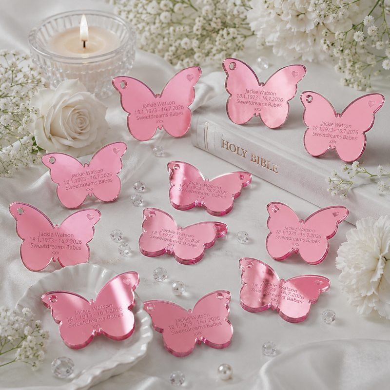 Personalised Butterfly Funeral Tokens, Butterfly Remembrance Favours, In Loving Memory Pocket Hugs - Image 3