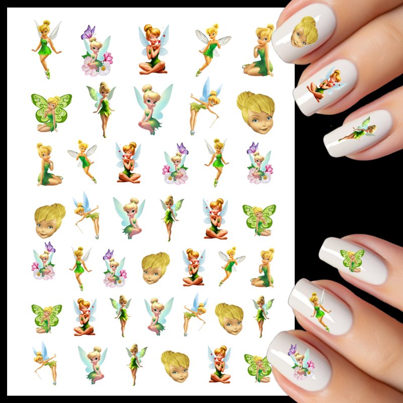 Disney Tinkerbell Water Decals, Fairy Nail Art Water Decals, Tinkerbell Nail Art Water Slide Decals