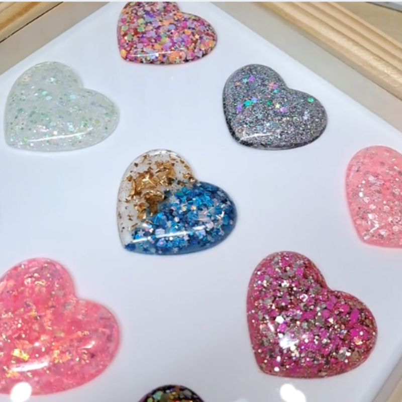 Hand Made Wall Mounted Resin Pop Art Hearts Framed Picture Decor - Image 3