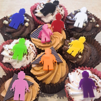 Lego mini figure cupcake toppers