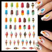 Ice Lolly & Ice Cream Nail Art Water Decals
