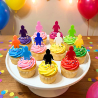Lego Minifigure Cake Topper Charms, Lego Cake Toppers, Lego Minifigure Cupcake Toppers