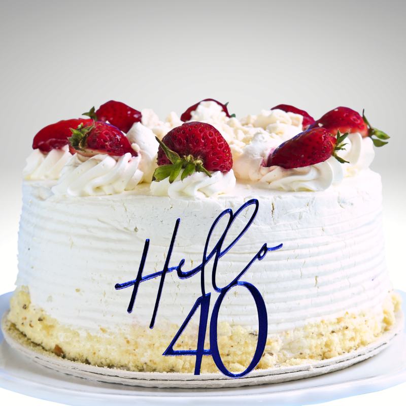 40th Birthday Cake Decorations Hello 40 Cake Toppers Mirror Acrylic Hello Forty Birthday Cake Toppers - Image 4