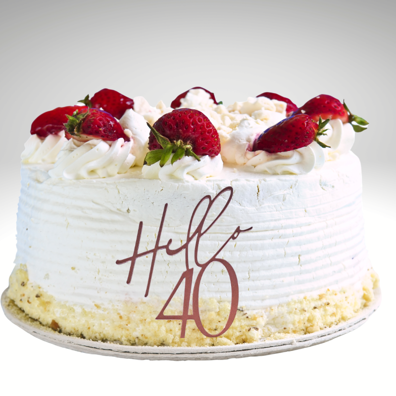 40th Birthday Cake Decorations Hello 40 Cake Toppers Mirror Acrylic Hello Forty Birthday Cake Toppers - Image 6