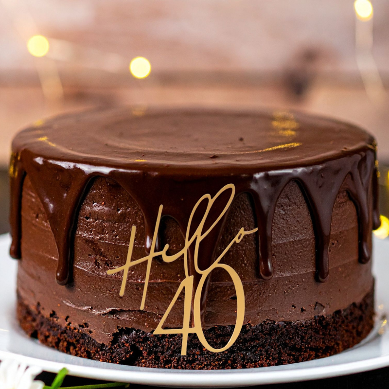 40th Birthday Cake Decorations Hello 40 Cake Toppers Mirror Acrylic Hello Forty Birthday Cake Toppers - Image 5