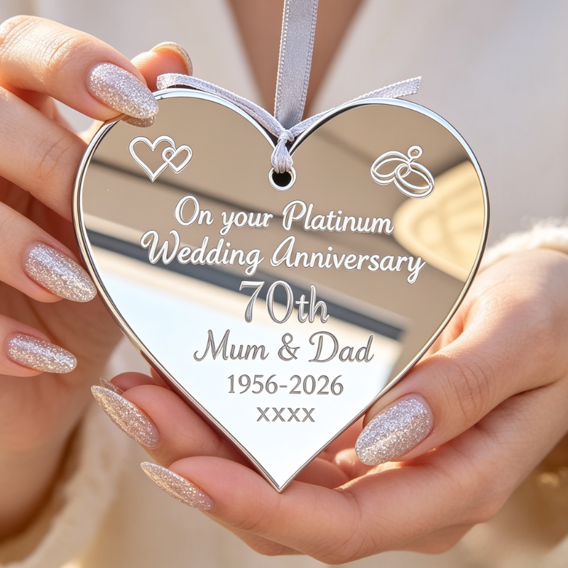 Personalised Wedding Anniversary Gifts, Silver Wedding Personalised Love Hearts, Golden Wedding Anniversary Keepsakes - Image 2