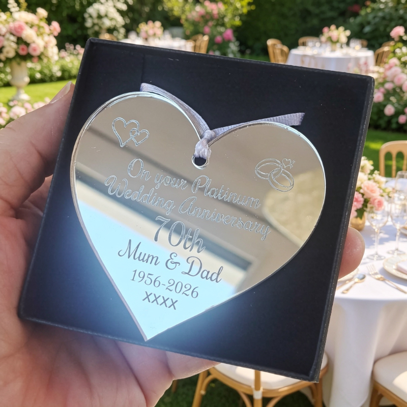 Personalised Wedding Anniversary Gifts, Silver Wedding Personalised Love Hearts, Golden Wedding Anniversary Keepsakes - Image 6