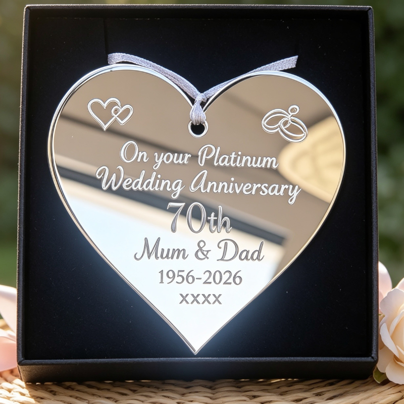 Personalised Wedding Anniversary Gifts, Silver Wedding Personalised Love Hearts, Golden Wedding Anniversary Keepsakes - Image 3