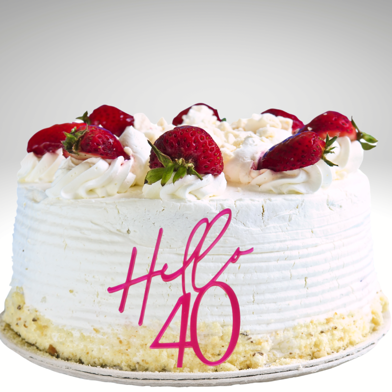 40th Birthday Cake Decorations Hello 40 Cake Toppers Mirror Acrylic Hello Forty Birthday Cake Toppers - Image 3