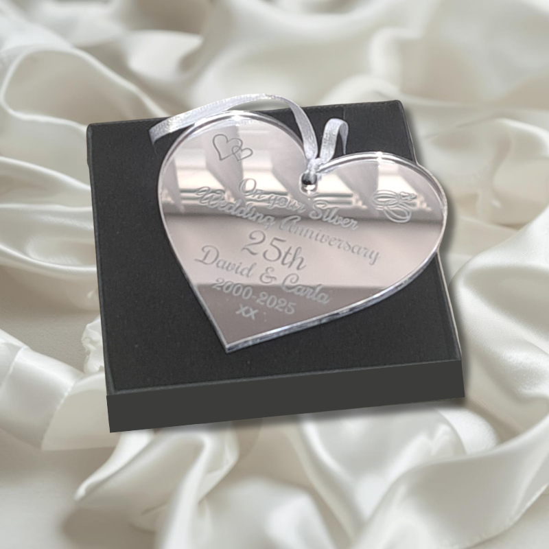 Personalised Wedding Anniversary Gifts, Silver Wedding Personalised Love Hearts, Golden Wedding Anniversary Keepsakes - Image 2