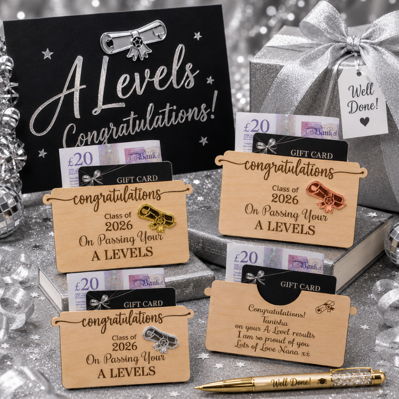Personalised A Level Gift Card Holders Personalised Congratulations A Levels Money Holders Class Of 2026