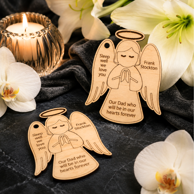 Personalised Funeral Favours, Angel Memorial Tributes, Remembrance In Loving Memory Tokens, Memory Keepsake Pocket Hugs - Image 4