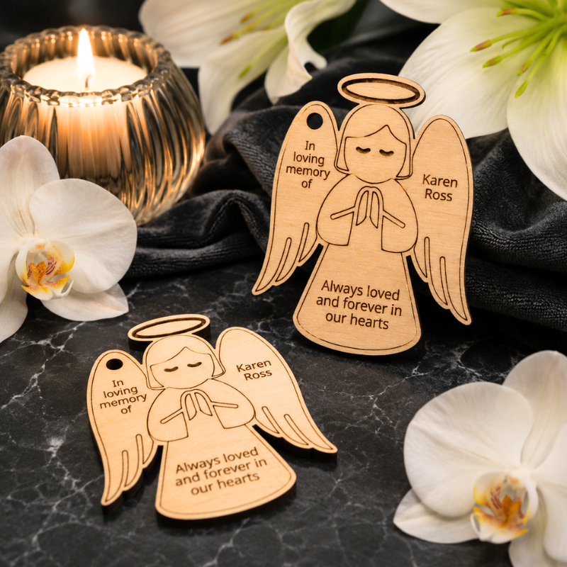 Personalised Funeral Favours, Angel Memorial Tributes, Remembrance In Loving Memory Tokens, Memory Keepsake Pocket Hugs - Image 3