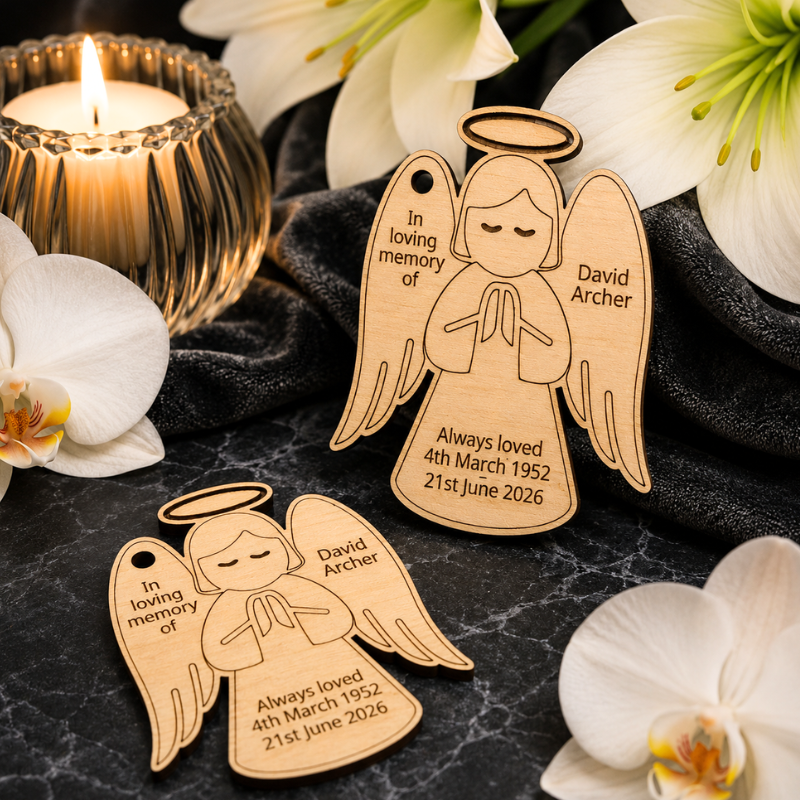 Personalised Funeral Favours, Angel Memorial Tributes, Remembrance In Loving Memory Tokens, Memory Keepsake Pocket Hugs - Image 2