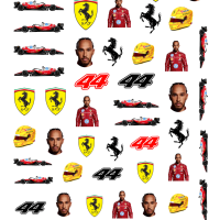 F1 Motor Racing Water Slide Nail Decals, Lewis Hamilton Nail Art Water Decals, Grand Prix Nail Art Water Decals