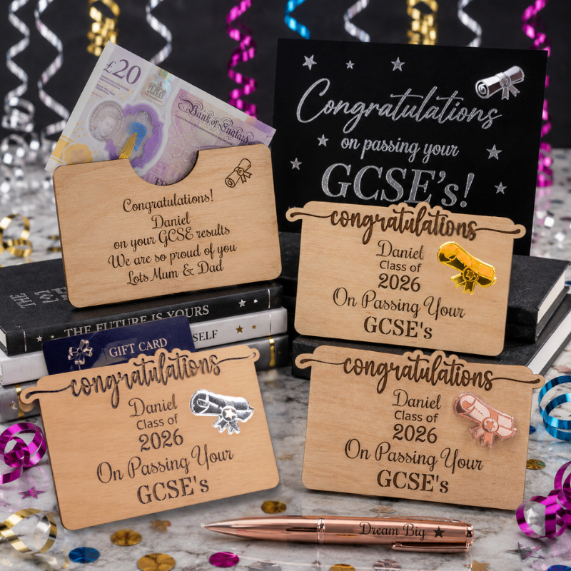 GCSE's Wooden Card & Money Holder