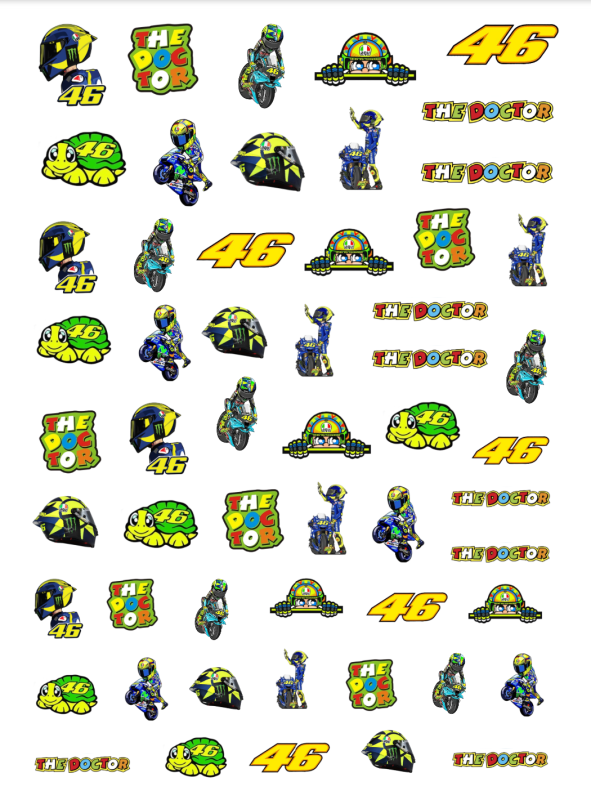MotoGP Racing Water Slide Nail Art Decals, MotoGP Bike Racing Water Slide Nail Transfers