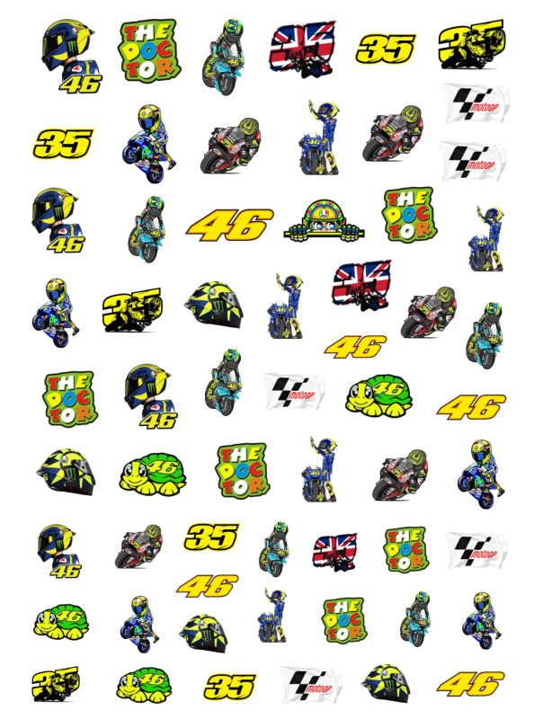 MotoGP Racing Water Slide Nail Art Decals, MotoGP Bike Racing Water Slide Nail Transfers - Image 2