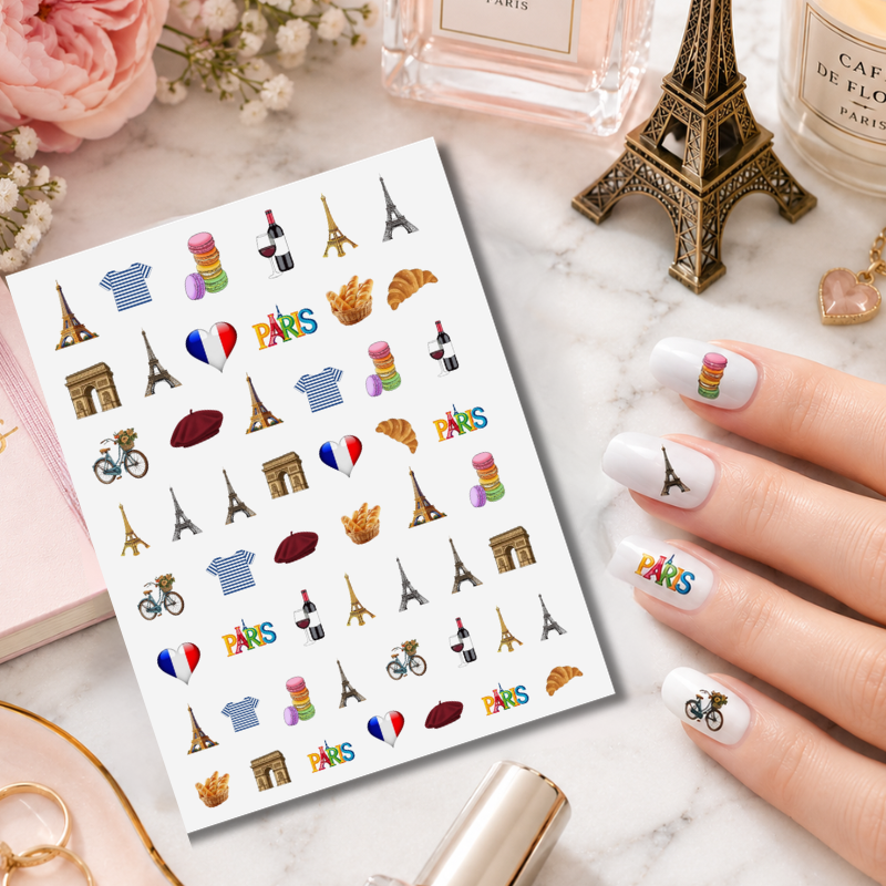 Paris Water Decals, Paris Nail Art Water Decals, Eiffel Tower Water Slide Transfers - Image 2