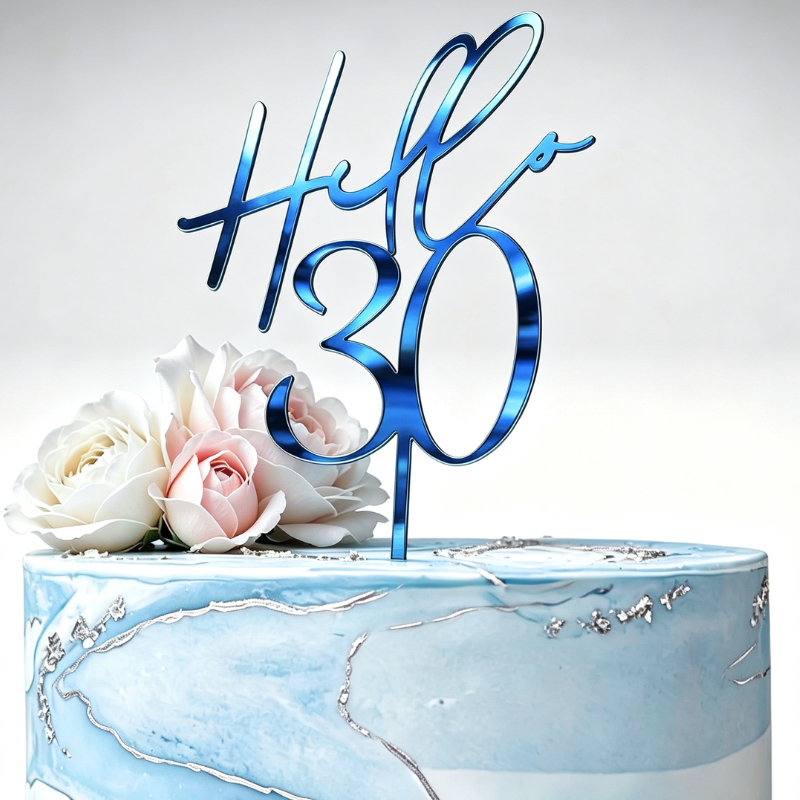 Hello 30 Cake Toppers Mirror Acrylic Hello 30 Birthday Cake Toppers, 30th Birthday Cake Decorations - Image 14