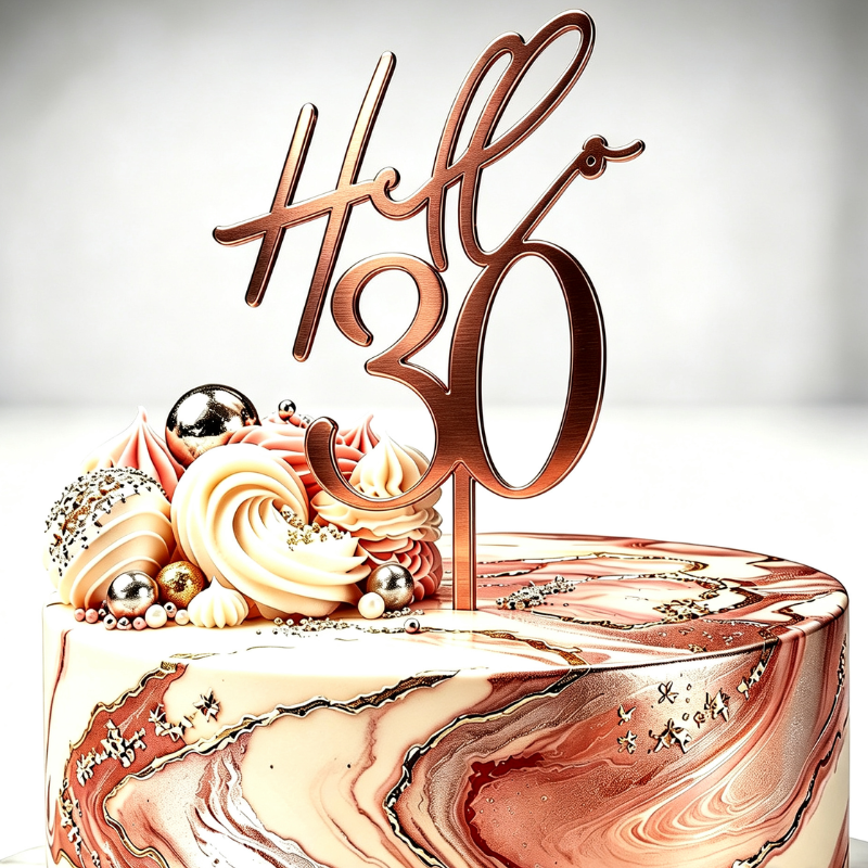 Hello 30 Cake Toppers Mirror Acrylic Hello 30 Birthday Cake Toppers, 30th Birthday Cake Decorations - Image 19