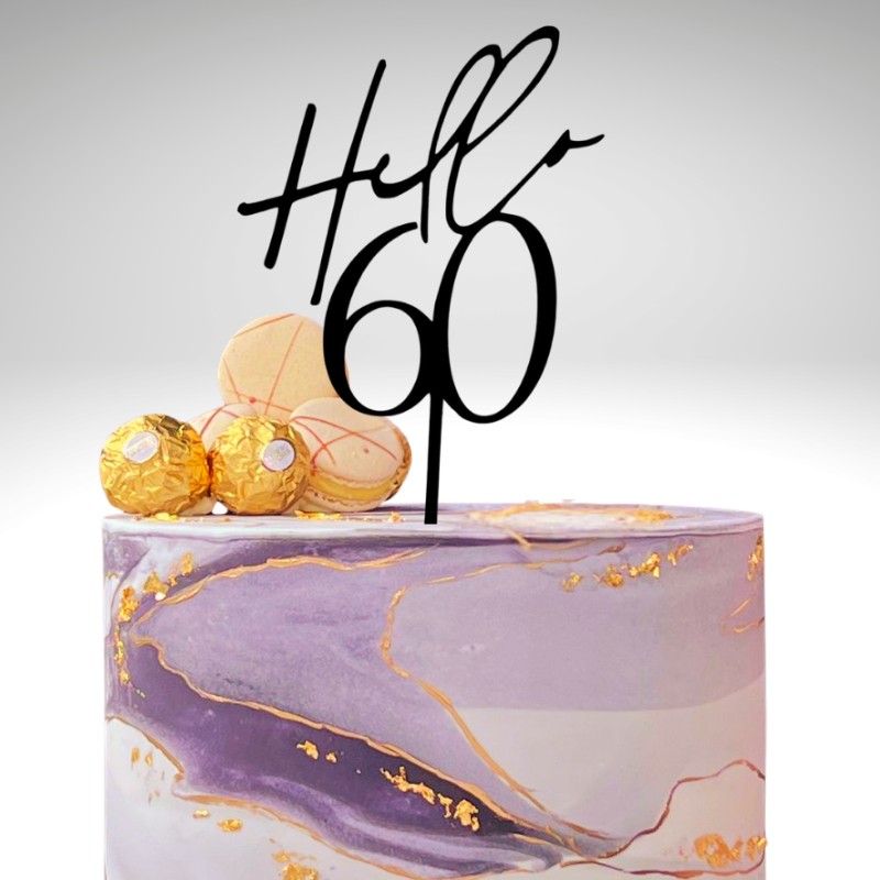 Hello 60 Cake topper