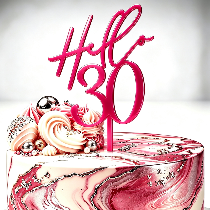 Hello 30 Cake Toppers Mirror Acrylic Hello 30 Birthday Cake Toppers, 30th Birthday Cake Decorations - Image 17